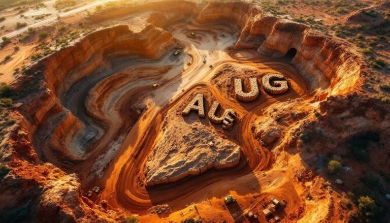 Augustus Minerals Ltd-AUG-Australia Outback quarry shaped like map.