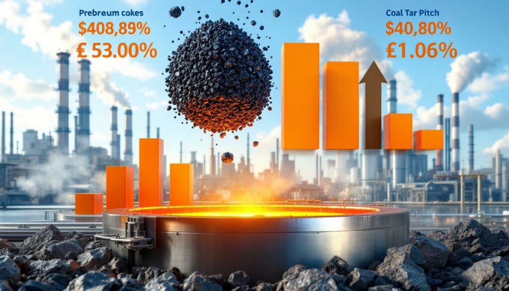Industrial scene with rising raw material prices.
