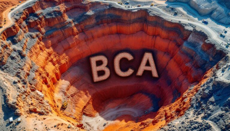 Black Canyon Ltd-BCA-Aerial view of massive mining pit.