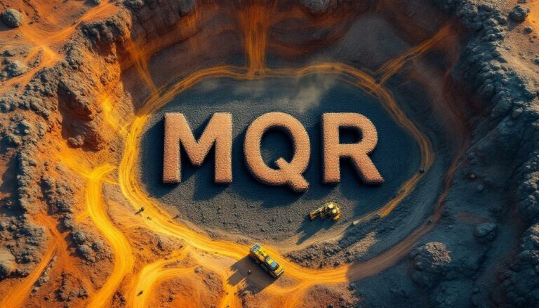 Marquee Resources Ltd-MQR-MQR letters formed in rocky landscape.