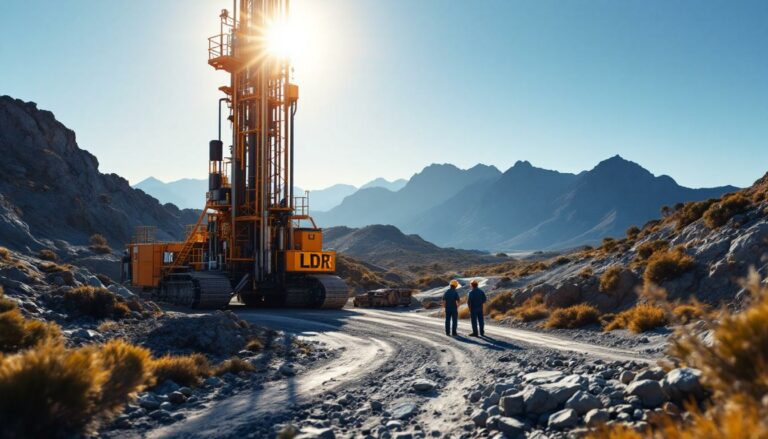 Lode Resources Ltd-LDR-Mining exploration in mountainous landscape at sunset.