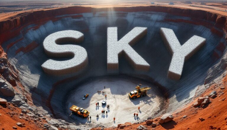 SKY Metals Ltd-SKY-"SKY letters excavated in large crater."