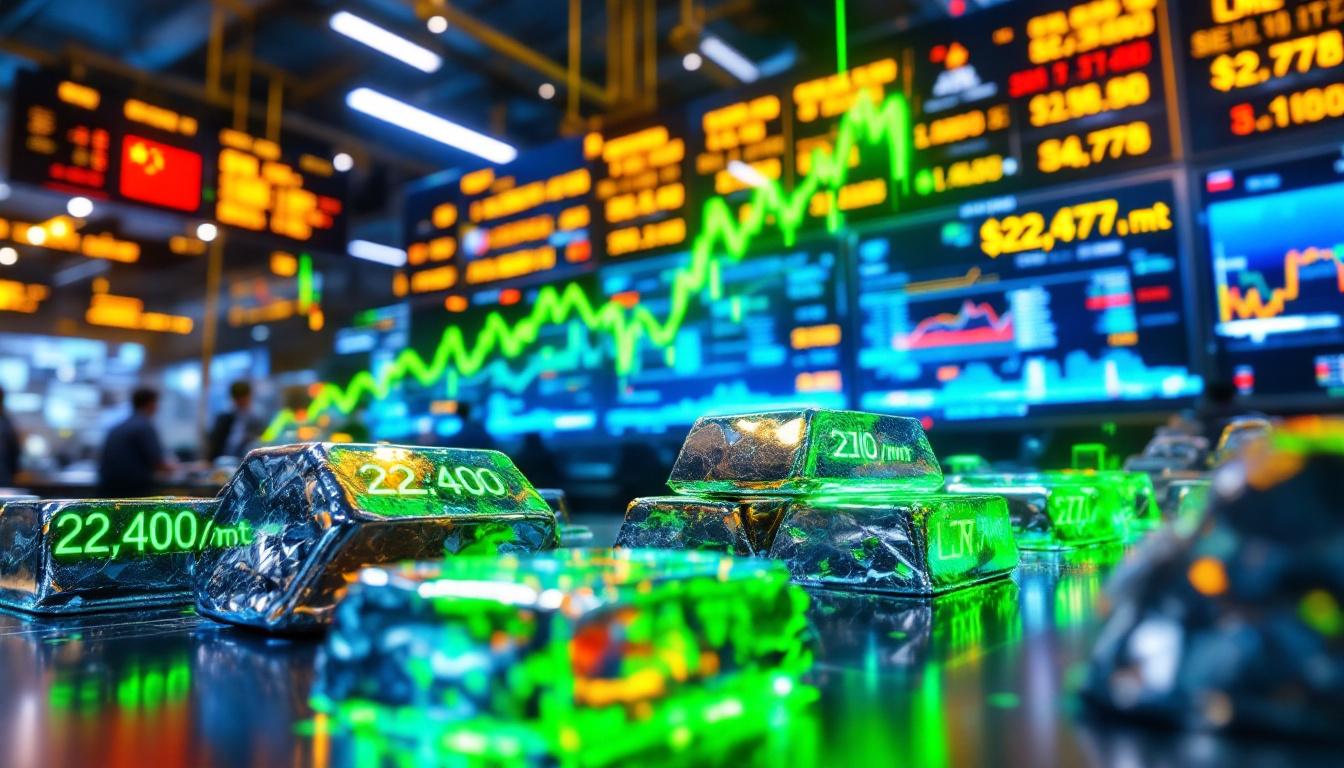 SHFE zinc price increase at stock exchange.