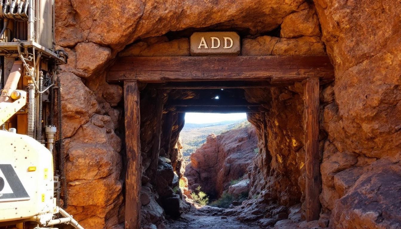 Adavale Resources Ltd-ADD-Desert tunnel entrance with machinery.