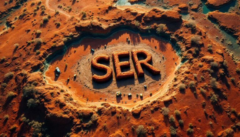 Strategic Energy Resources Ltd-SER-Spectacular red earth formation reading "SER".