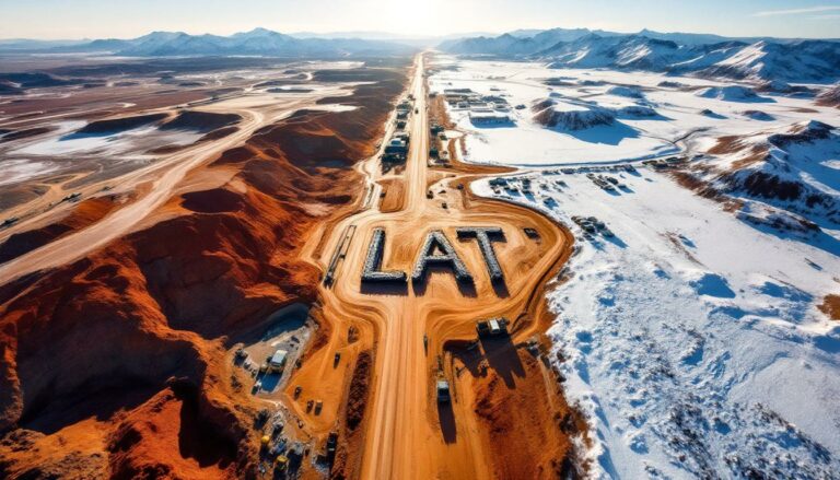 Latitude 66 Ltd-LAT-Desert construction with "LAT" land art.