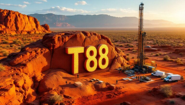 Taiton Resources Ltd-T88-Desert T88 rock art and drilling site.