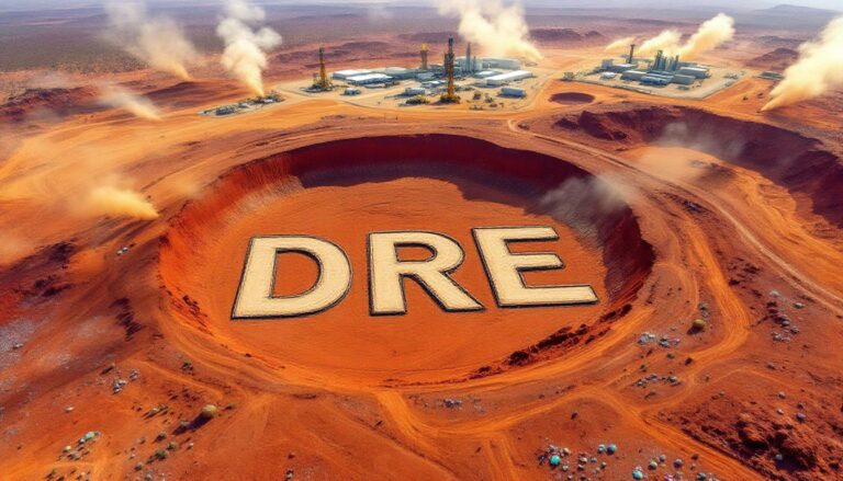 Dreadnought Resources Ltd-DRE-DRE text in a desert landscape.