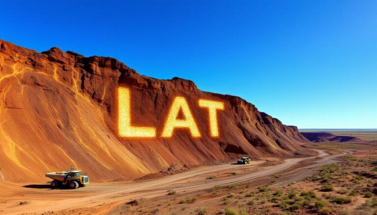 Latitude 66 Ltd-LAT-LAT letters on a desert hillside.