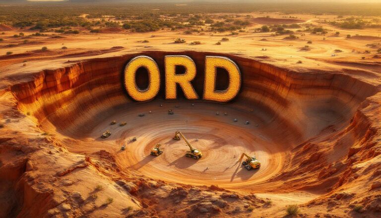 Ordell Minerals Ltd-ORD-ORD letters in a massive desert dig.