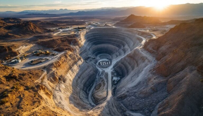 Sun Silver Ltd-SS1-Open-pit mining site at sunrise.