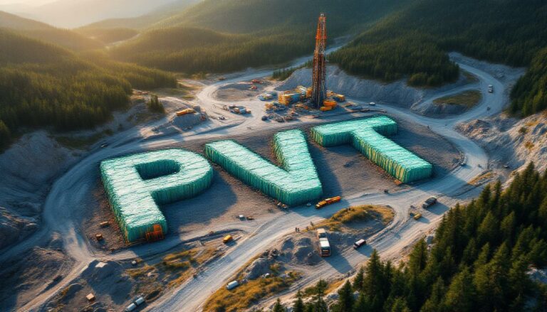 Pivotal Metals Ltd-PVT-PVT letters in forested industrial site.