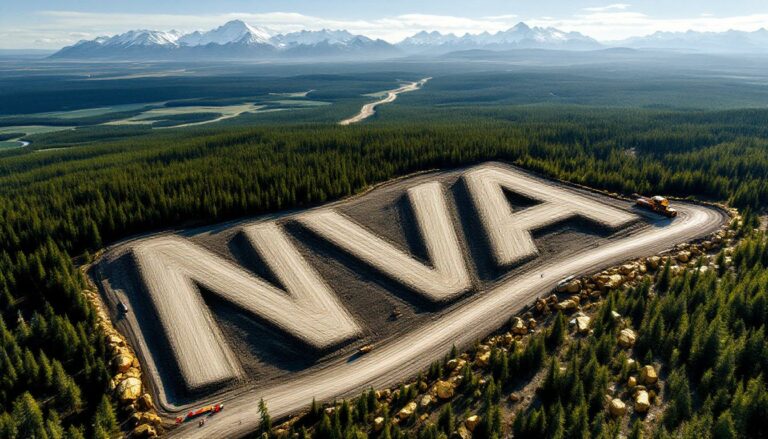 Nova Minerals Ltd-NVA-NVA letters carved in mountainous landscape.