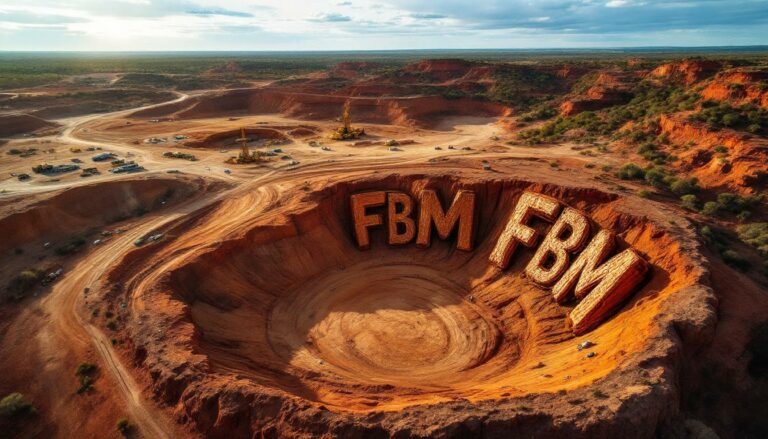 Future Battery Minerals Ltd-FBM-FBM letters carved into large quarry.
