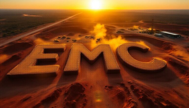 Everest Metals Corporation Ltd-EMC-EMC letters in a desert landscape.