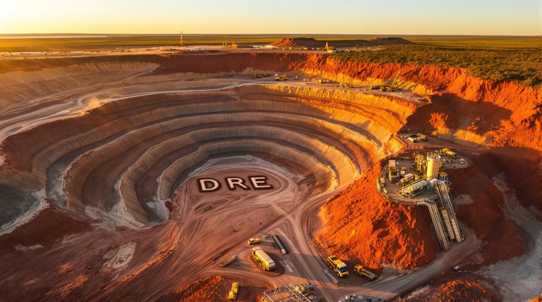 Dreadnought Resources Ltd-DRE-DRE mining site at sunset, equipment.