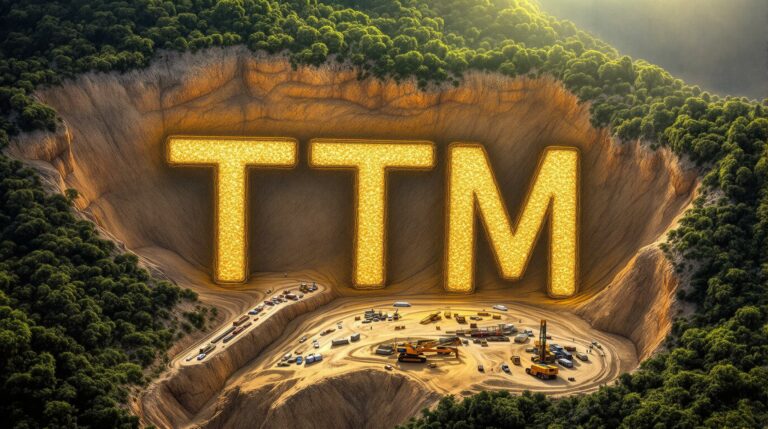 Titan Minerals Ltd-TTM-TTM letters embedded in construction site.