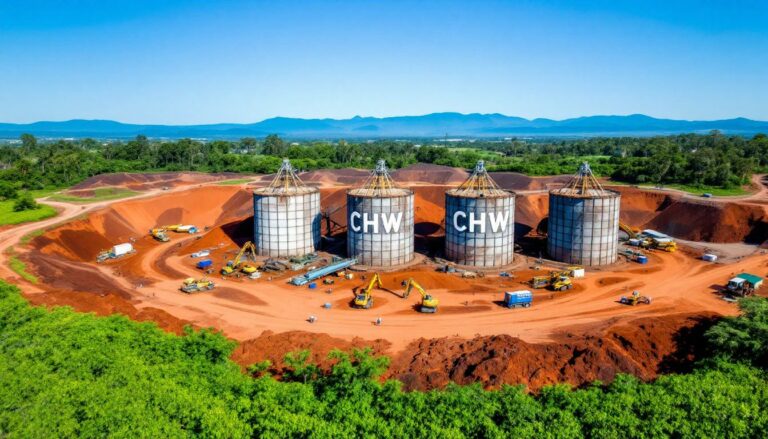 Chilwa Minerals Ltd-CHW-CHW industrial site with four silos.