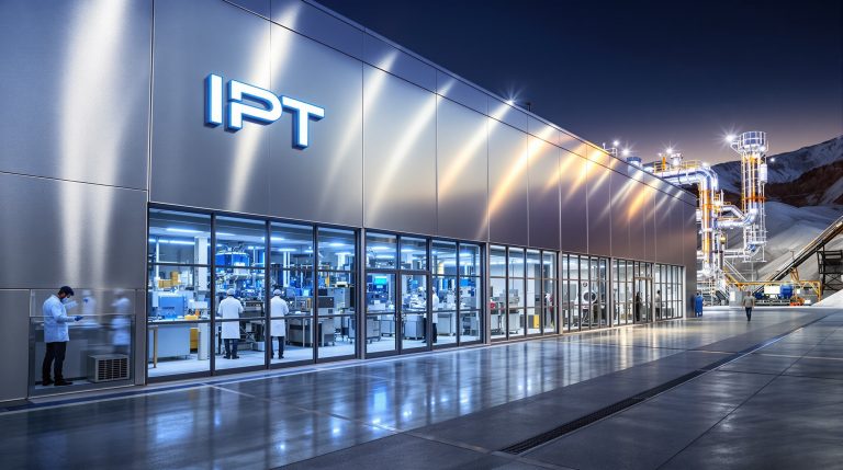 Impact Minerals Ltd-IPT-IPT laboratory glowing at night.
