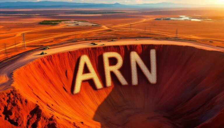 Aldoro Resources Ltd-ARN-ARN letters carved into red earth.