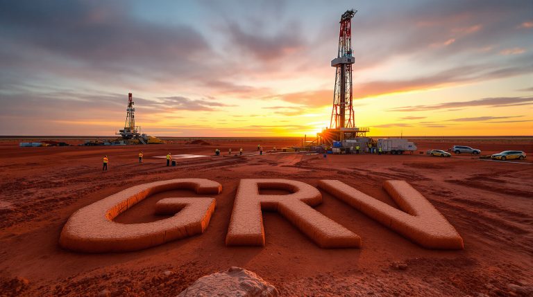 Greenvale Energy Ltd-GRV-GRV oil rigs at sunset.