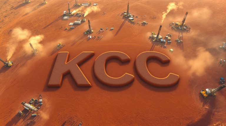 Kincora Copper Chess Depositary Interests 1:1-KCC-KCC logo in desert industrial setting.