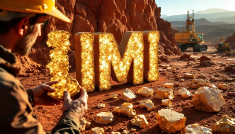 Infinity Mining Ltd-IMI-Gold mining theme with glittering rocks.