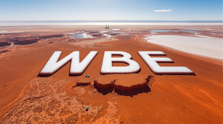 Whitebark Energy Ltd-WBE-WBE letters on vast desert landscape.