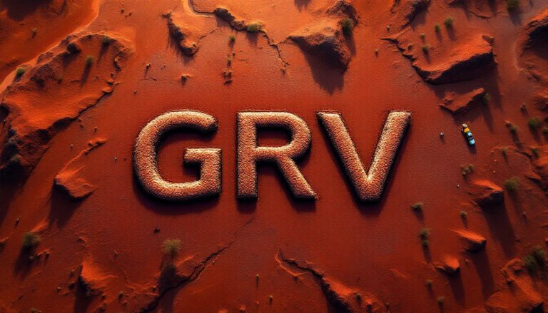 Greenvale Energy Ltd-GRV-GRV logo on rugged red terrain.