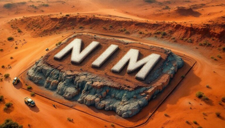 Nimy Resources Ltd-NIM-NIM letters carved in desert landscape.