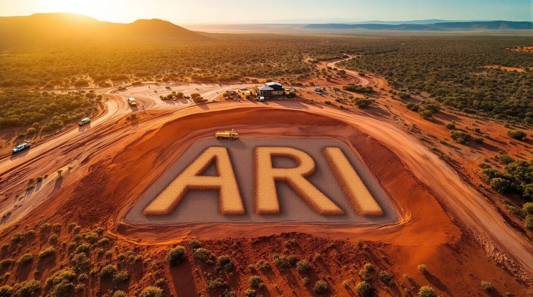 Arika Resources Ltd-ARI-"Ari logo shaped in desert landscape."