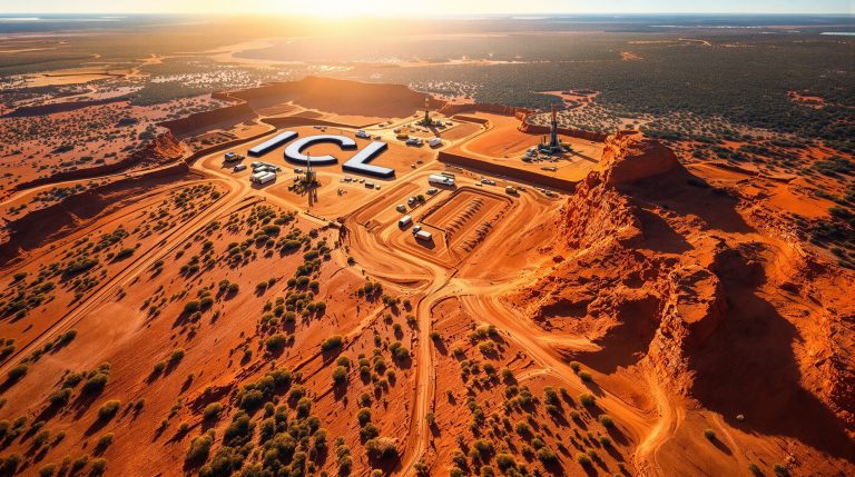 Iceni Gold Ltd-ICL-ICL mining site in desert landscape.