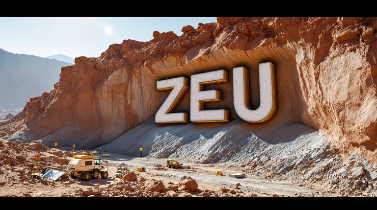 ZEUS Resources Ltd-ZEU-ZEU letters sculpted in rocky terrain.