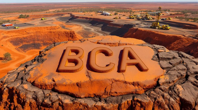 Black Canyon Ltd-BCA-BCA initials on rocky landscape sculpture.