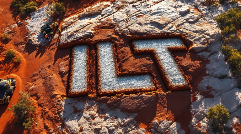 Iltani Resources Ltd-ILT-ILT logo carved into rocky terrain.