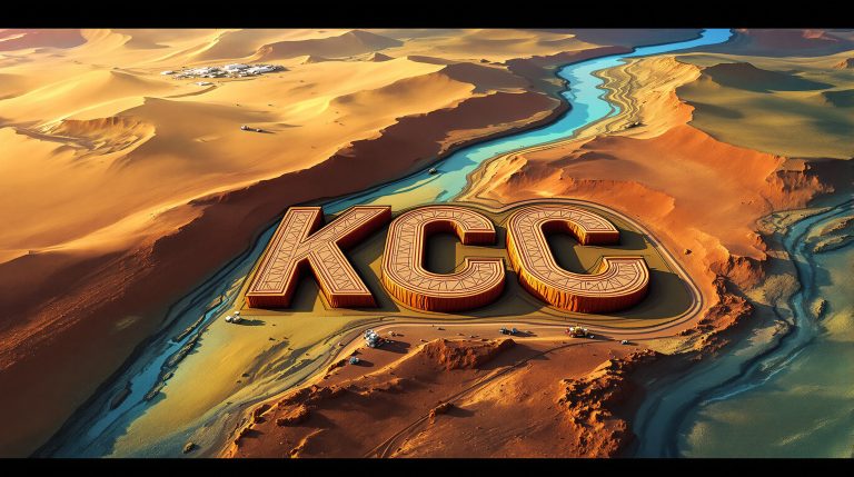 Kincora Copper Chess Depositary Interests 1:1-KCC-KCC logo in vibrant desert landscape.