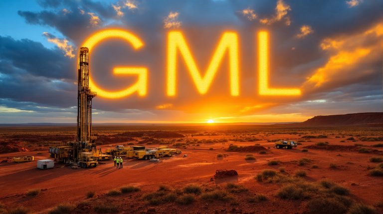 Gateway Mining Ltd-GML-GML drilling site at sunset scene.