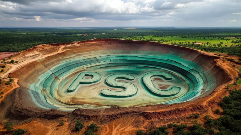 Prospect Resources Ltd-PSC-Massive pit with "PSC" design.