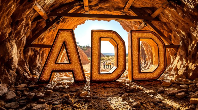 Adavale Resources Ltd-ADD-ADD cave entrance with large letters.