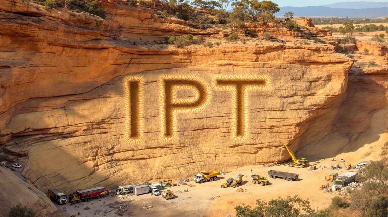 Impact Minerals Ltd-IPT-IPT carved into rocky cliff face.