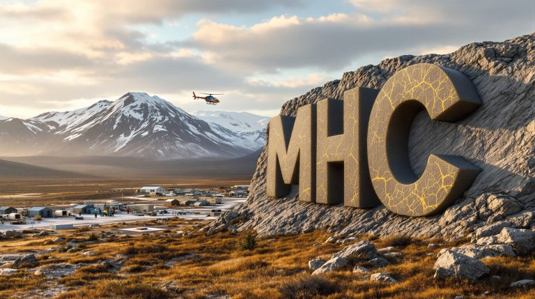 Manhattan Corporation Ltd-MHC-MHC logo with mountain and helicopter.