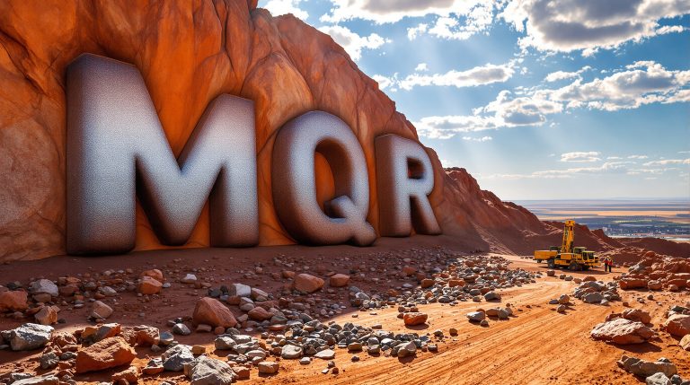 Marquee Resources Ltd-MQR-Huge letters "MQR" in desert landscape.