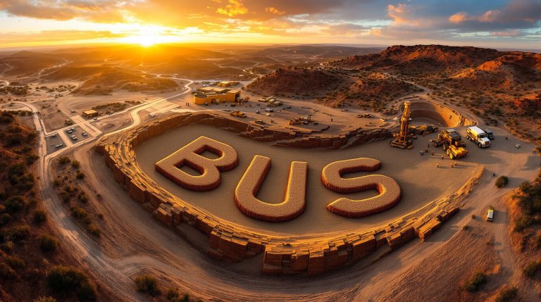 Bubalus Resources Ltd-BUS-Desert excavation reveals massive 'BUS' letters.