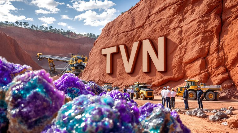 Tivan Ltd-TVN-Mining site featuring TVN branding and crystals.