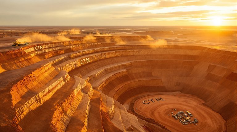 Catalina Resources Ltd-CTN-Open-pit mining operation at sunset.