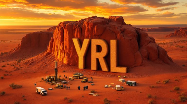 Yandal Resources Ltd-YRL-YRL desert landscape with equipment and vehicles.
