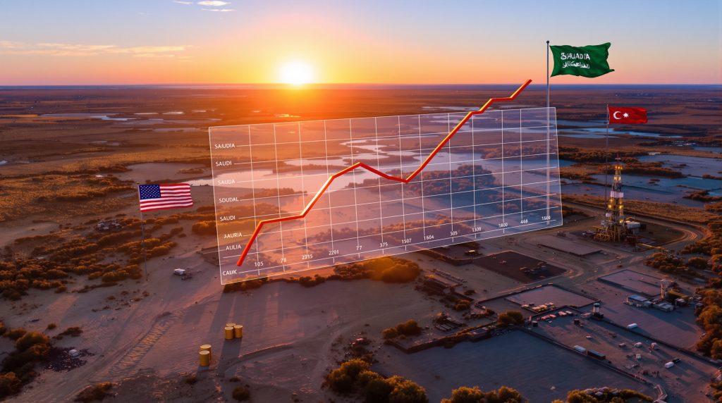 Shale oil growth declines, flags and graph.