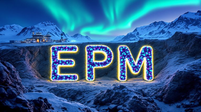 Eclipse Metals Ltd-EPM-EPM illuminated in icy, mountainous landscape.