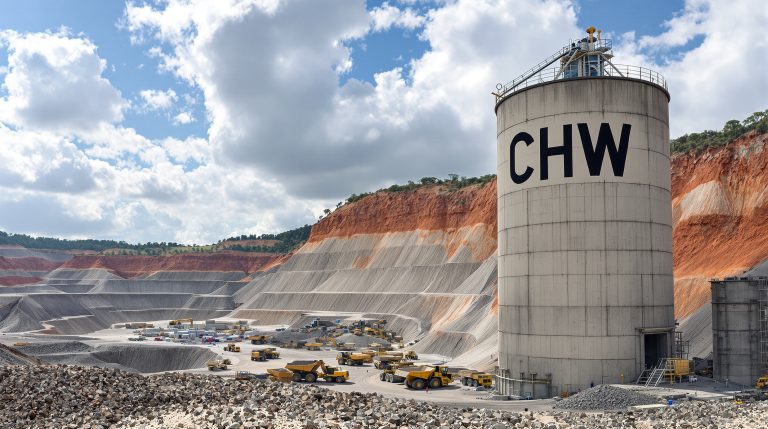 Chilwa Minerals Ltd-CHW-CHW mining site with large storage tank.