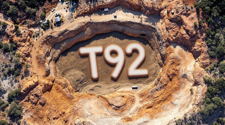 Terra Critical Minerals Ltd-T92-T92 large letters in a quarry.